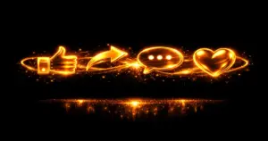 KI-Tools fuer Social Media - Social-Media-Icons mit KI-Glow