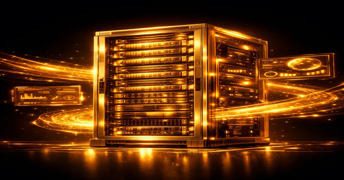 OpenClaw VPS-Server Setup - Server-Rack mit Amber-Glow