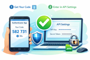 API-Schluessel erstellen und 2FA einrichten - Authenticator App mit Code und .env-Datei Anleitung